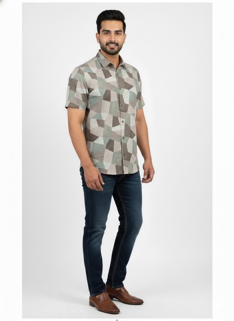 Men’s Regular Collar half sleeve shirt for summer RGCCHS-01